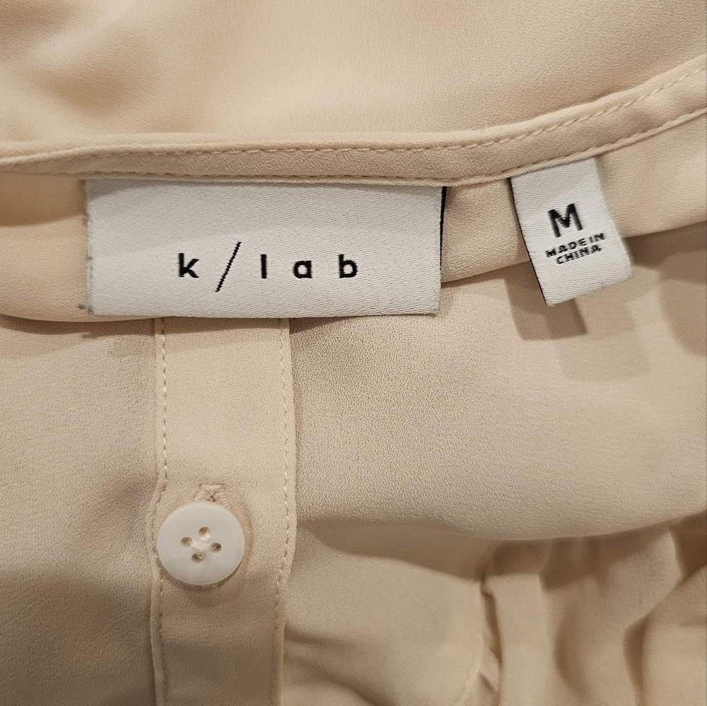 K/Lab Ruffle sheer Long Sleeve blouse - Picture 2 of 4